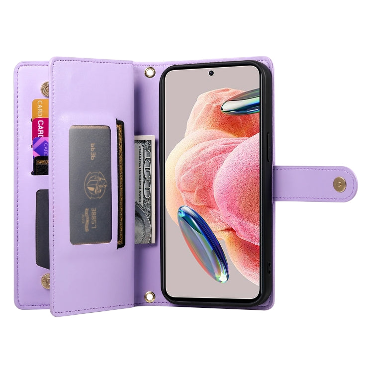 For Redmi Note 12 4G / Note 12R Pro Nine Card-slot Zipper Wallet Bag Leather Phone Case