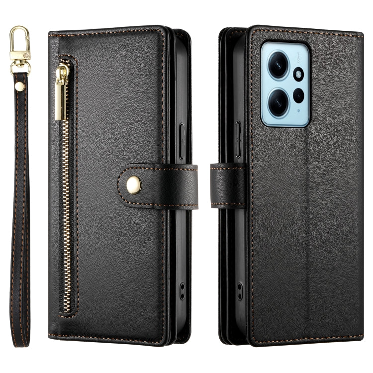 For Redmi Note 12 4G / Note 12R Pro Nine Card-slot Zipper Wallet Bag Leather Phone Case