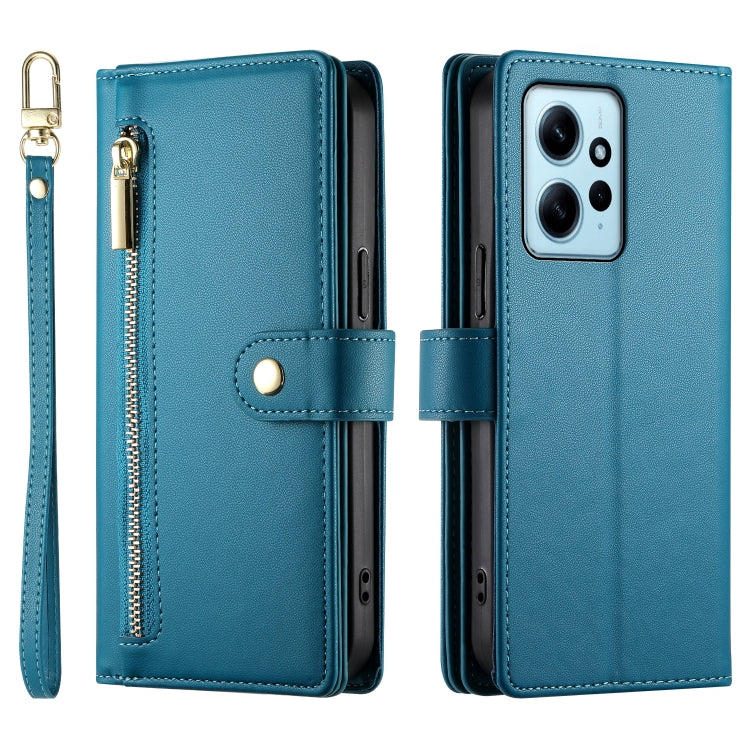 For Redmi Note 12 4G / Note 12R Pro Nine Card-slot Zipper Wallet Bag Leather Phone Case