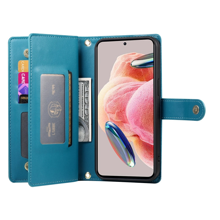For Redmi Note 12 4G / Note 12R Pro Nine Card-slot Zipper Wallet Bag Leather Phone Case