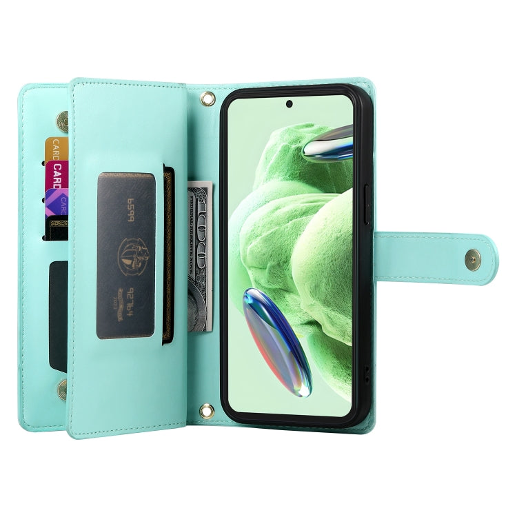 For Redmi Note 12 5G / Xiaomi Poco X5 Nine Card-slot Zipper Wallet Bag Leather Phone Case