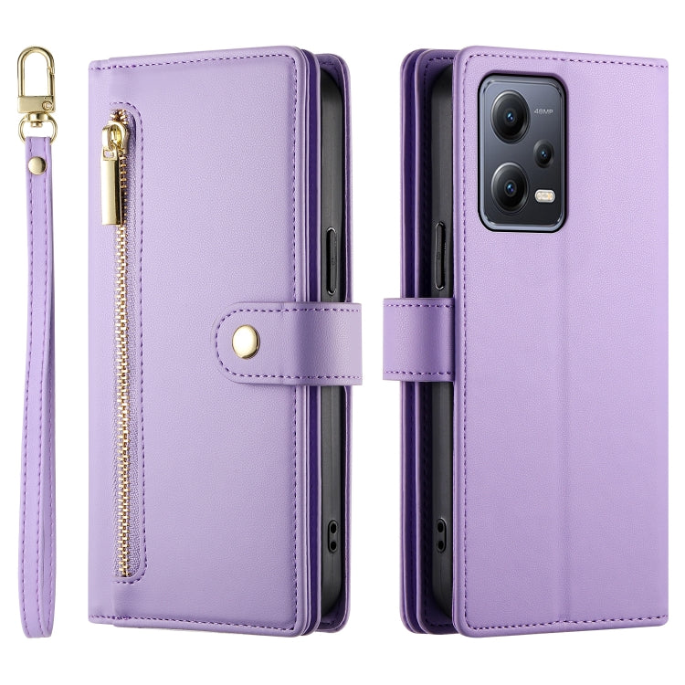 For Redmi Note 12 5G / Xiaomi Poco X5 Nine Card-slot Zipper Wallet Bag Leather Phone Case