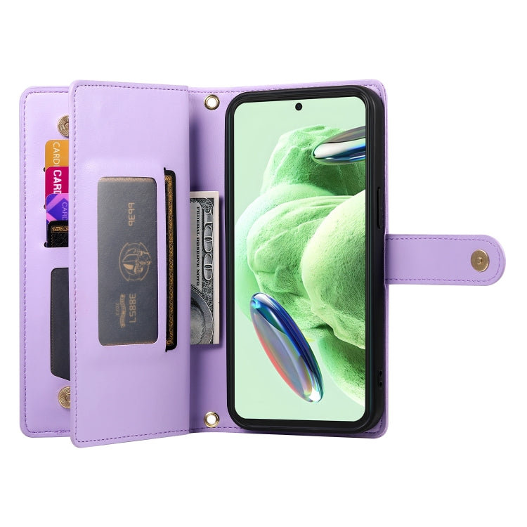 For Redmi Note 12 5G / Xiaomi Poco X5 Nine Card-slot Zipper Wallet Bag Leather Phone Case