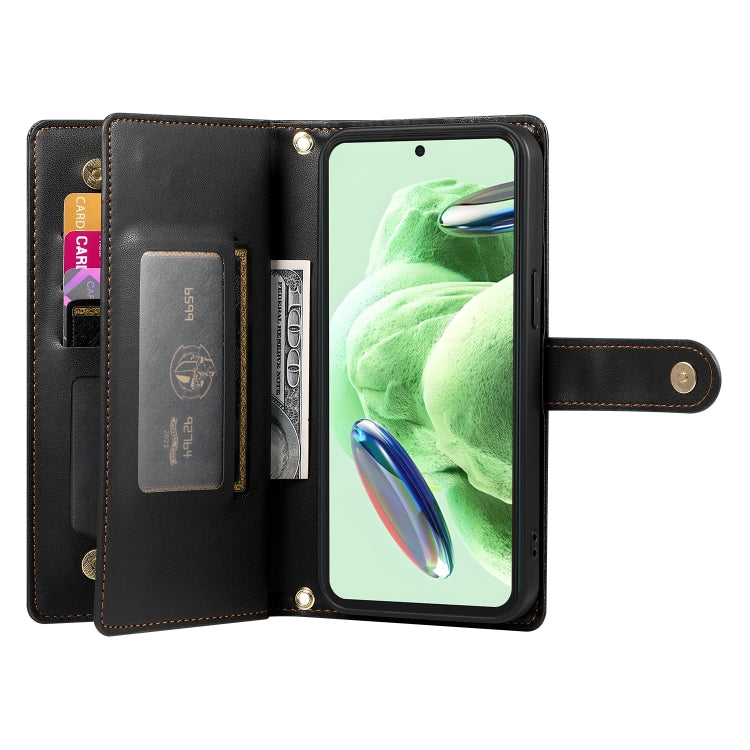 For Redmi Note 12 5G / Xiaomi Poco X5 Nine Card-slot Zipper Wallet Bag Leather Phone Case