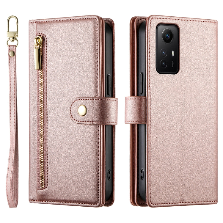 For Redmi Note 11S 4G Nine Card-slot Zipper Wallet Bag Leather Phone Case
