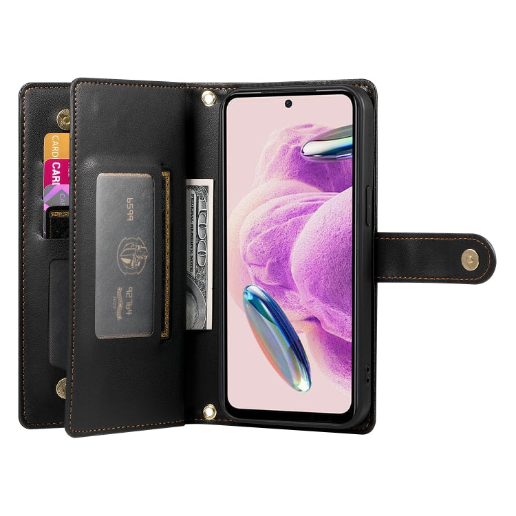 For Redmi Note 11S 4G Nine Card-slot Zipper Wallet Bag Leather Phone Case
