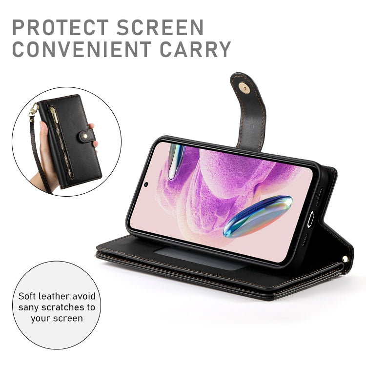 For Redmi Note 11S 4G Nine Card-slot Zipper Wallet Bag Leather Phone Case