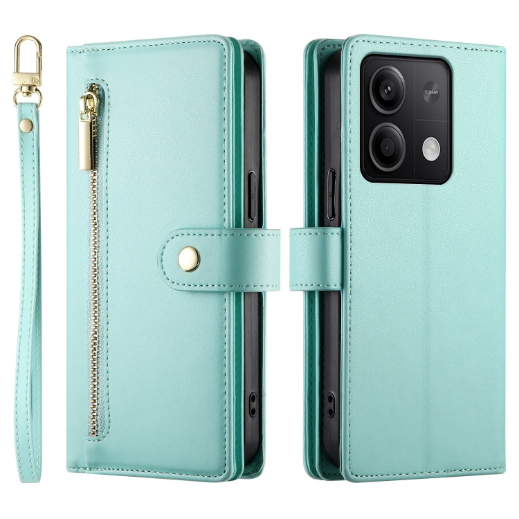 For Redmi Note 13 5G Nine Card-slot Zipper Wallet Bag Leather Phone Case