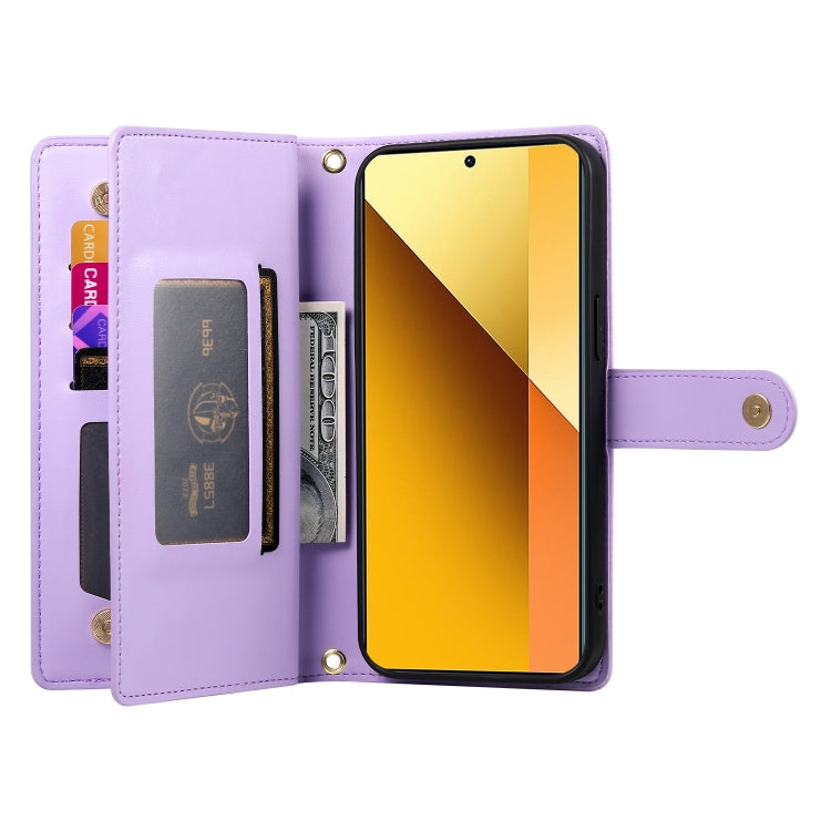 For Redmi Note 13 5G Nine Card-slot Zipper Wallet Bag Leather Phone Case