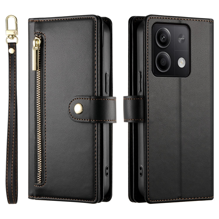 For Redmi Note 13 5G Nine Card-slot Zipper Wallet Bag Leather Phone Case