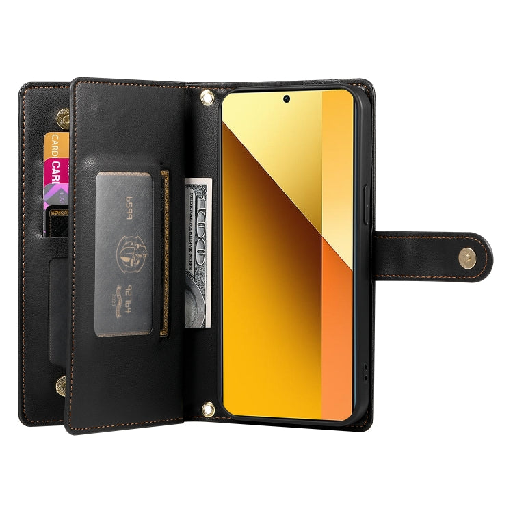 For Redmi Note 13 5G Nine Card-slot Zipper Wallet Bag Leather Phone Case