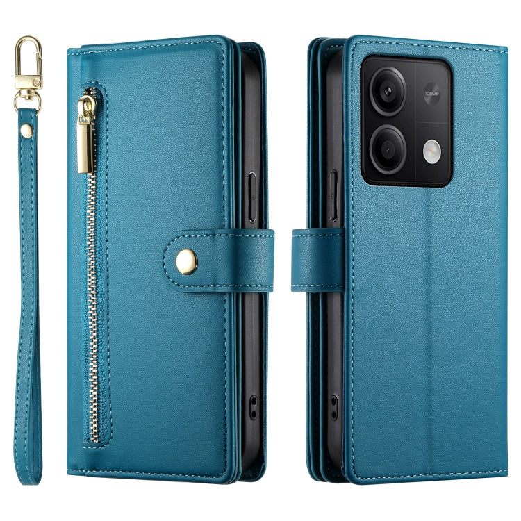 For Redmi Note 13 5G Nine Card-slot Zipper Wallet Bag Leather Phone Case