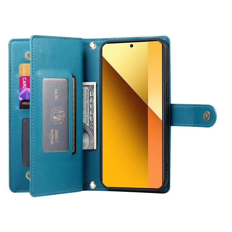 For Redmi Note 13 5G Nine Card-slot Zipper Wallet Bag Leather Phone Case