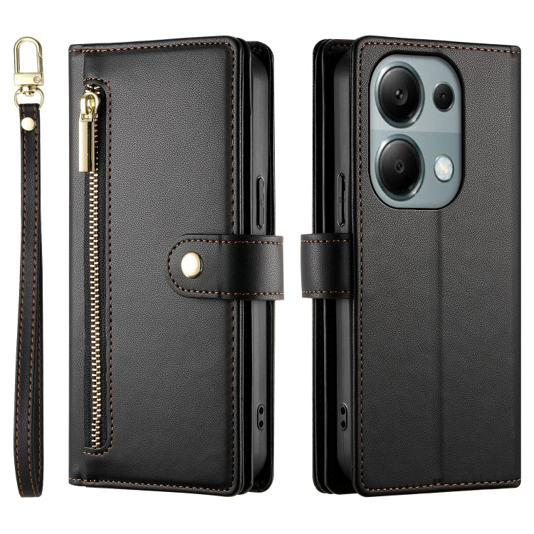 For Redmi Note 13 Pro 4G / Xiaomi Poco M6 Pro Nine Card-slot Zipper Wallet Bag Leather Phone Case