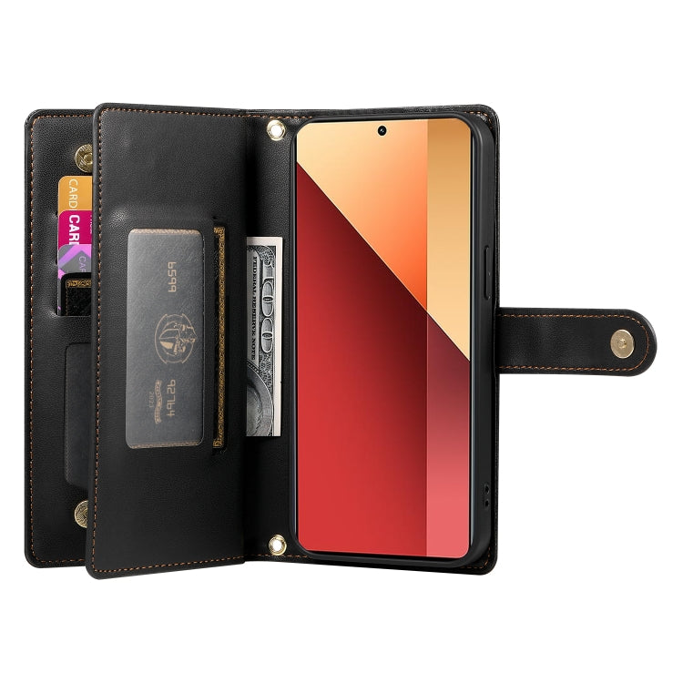 For Redmi Note 13 Pro 4G / Xiaomi Poco M6 Pro Nine Card-slot Zipper Wallet Bag Leather Phone Case