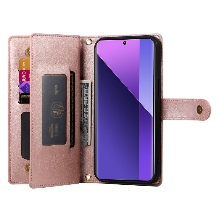 For Redmi Note 13 Pro+ Nine Card-slot Zipper Wallet Bag Leather Phone Case