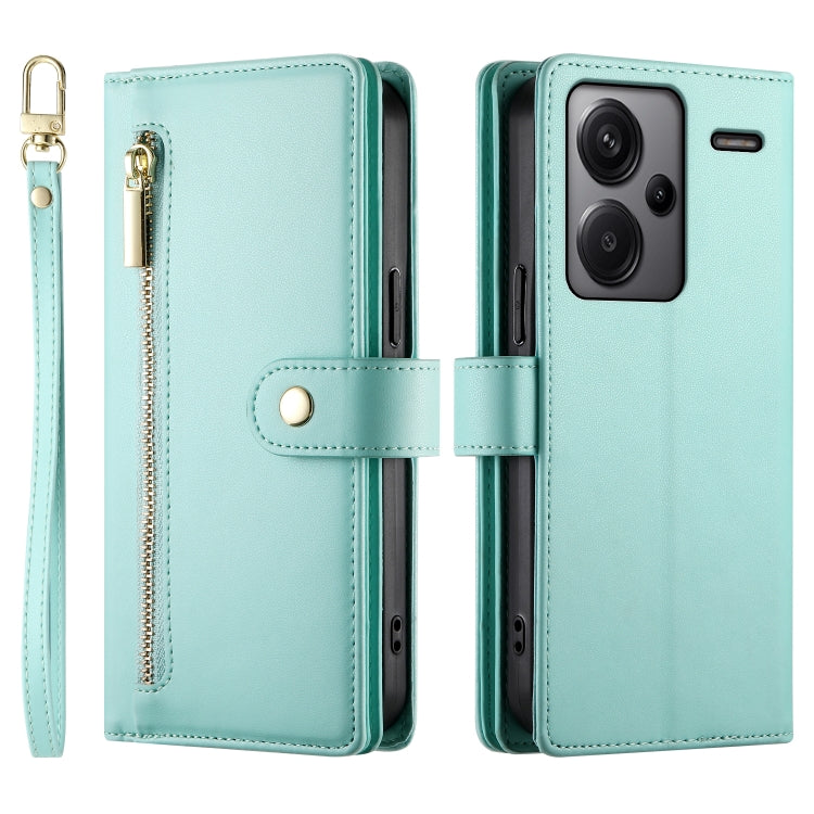 For Redmi Note 13 Pro+ Nine Card-slot Zipper Wallet Bag Leather Phone Case