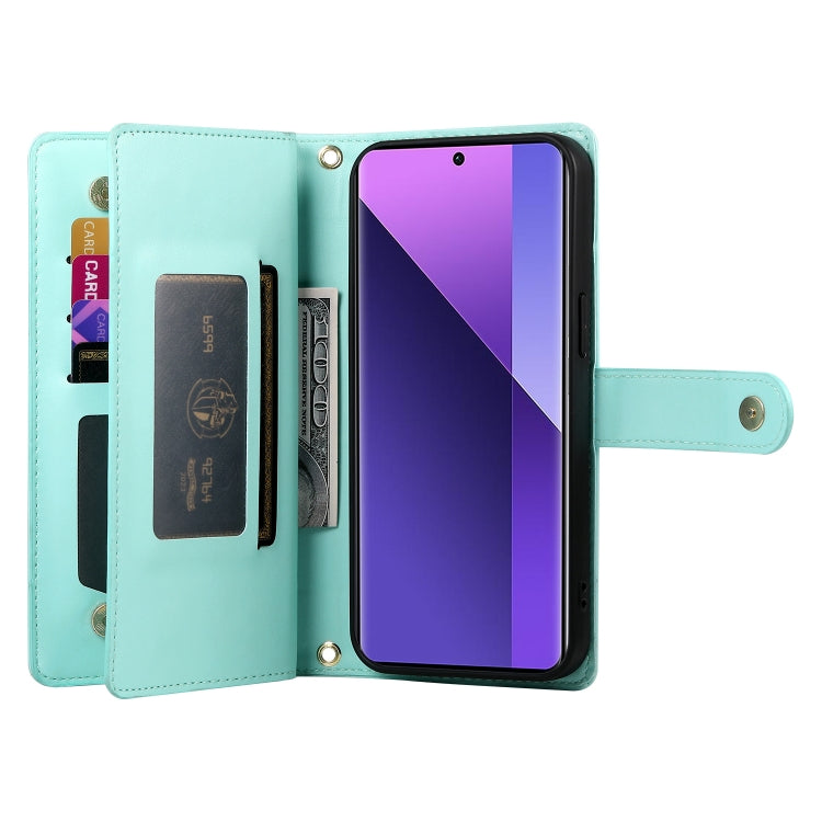 For Redmi Note 13 Pro+ Nine Card-slot Zipper Wallet Bag Leather Phone Case