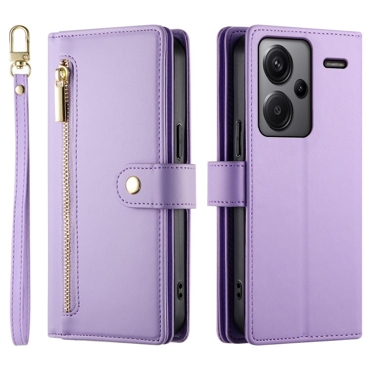 For Redmi Note 13 Pro+ Nine Card-slot Zipper Wallet Bag Leather Phone Case