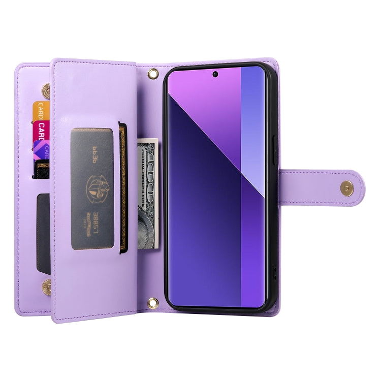 For Redmi Note 13 Pro+ Nine Card-slot Zipper Wallet Bag Leather Phone Case
