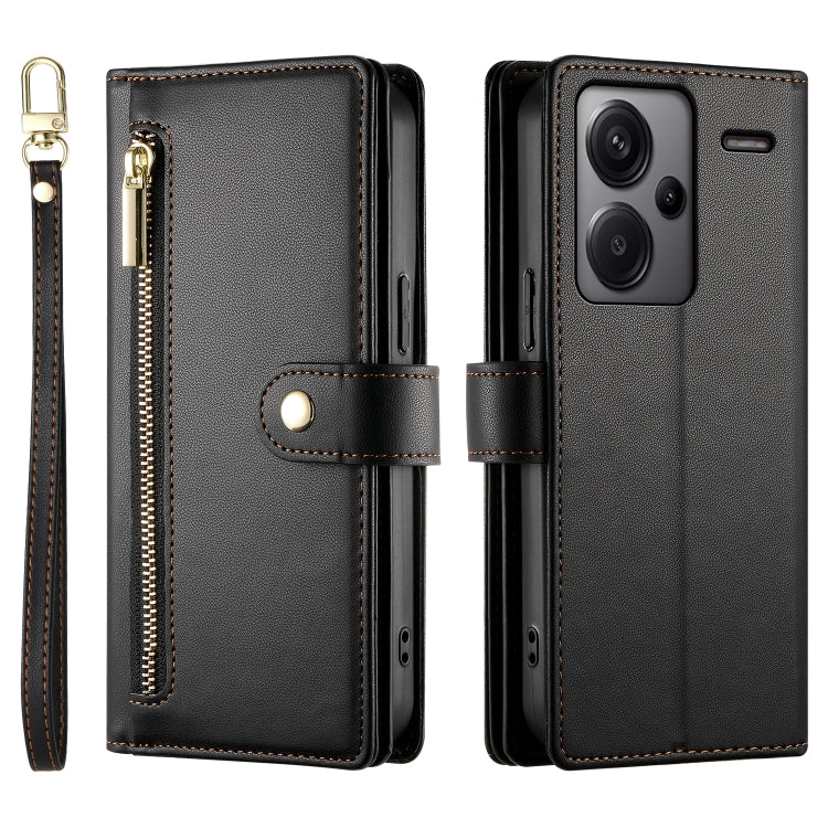 For Redmi Note 13 Pro+ Nine Card-slot Zipper Wallet Bag Leather Phone Case