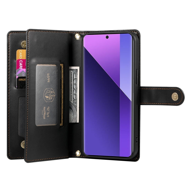 For Redmi Note 13 Pro+ Nine Card-slot Zipper Wallet Bag Leather Phone Case