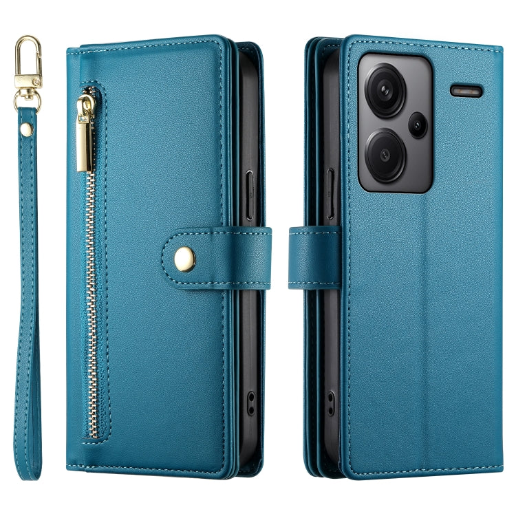 For Redmi Note 13 Pro+ Nine Card-slot Zipper Wallet Bag Leather Phone Case