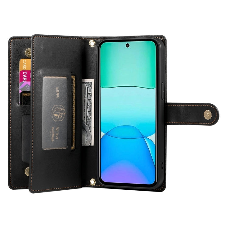 For Redmi 13 Nine Card-slot Zipper Wallet Bag Leather Phone Case