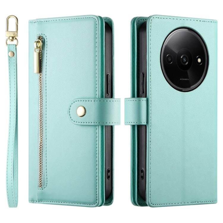 For Redmi A3 Nine Card-slot Zipper Wallet Bag Leather Phone Case