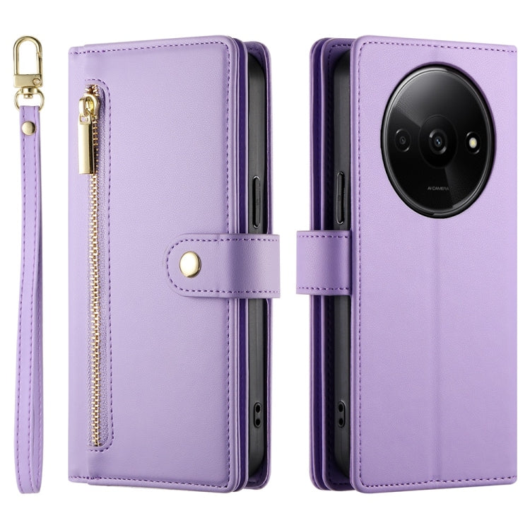 For Redmi A3 Nine Card-slot Zipper Wallet Bag Leather Phone Case