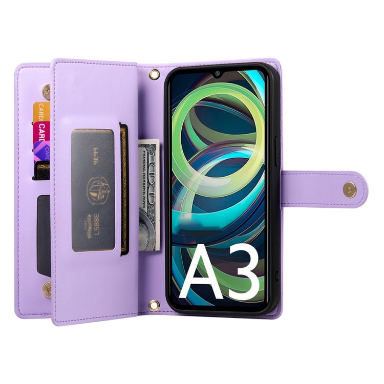 For Redmi A3 Nine Card-slot Zipper Wallet Bag Leather Phone Case