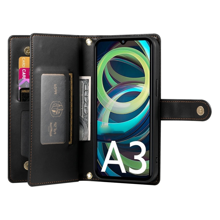 For Redmi A3 Nine Card-slot Zipper Wallet Bag Leather Phone Case