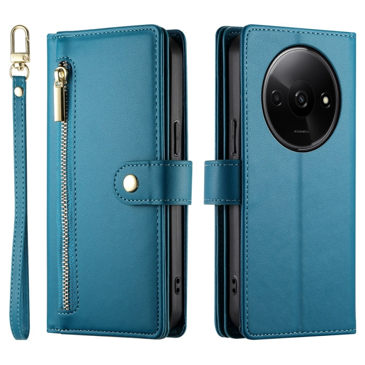 For Redmi A3 Nine Card-slot Zipper Wallet Bag Leather Phone Case