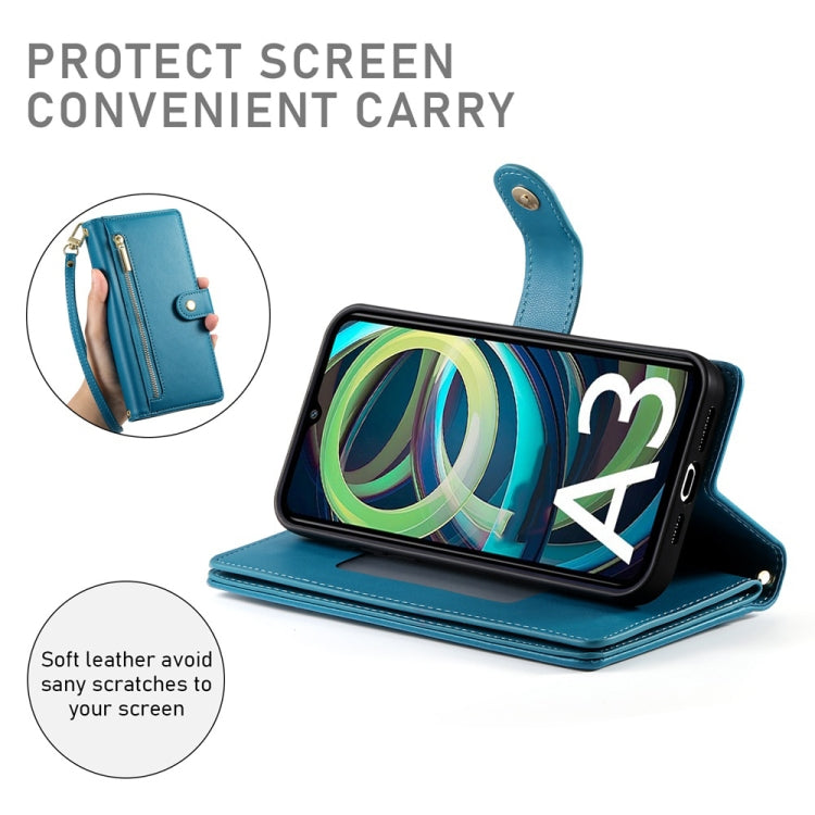 For Redmi A3 Nine Card-slot Zipper Wallet Bag Leather Phone Case