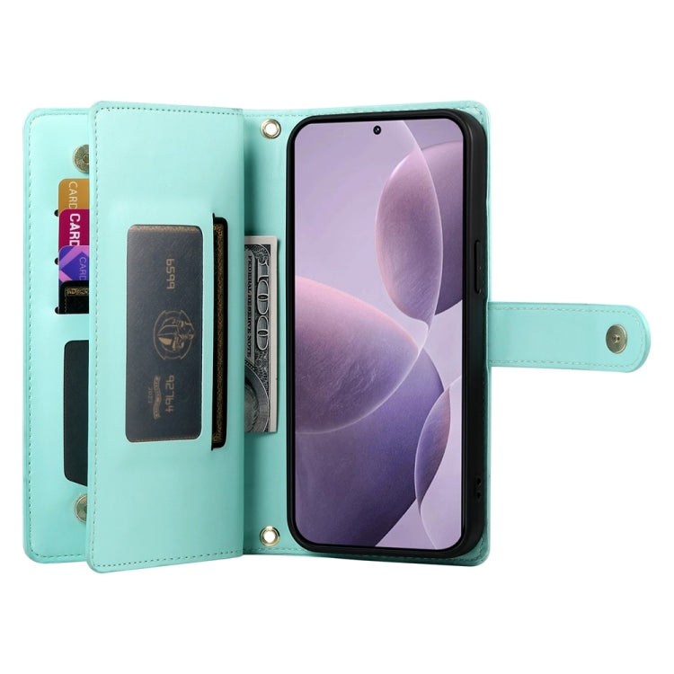 For Redmi K70 Nine Card-slot Zipper Wallet Bag Leather Phone Case