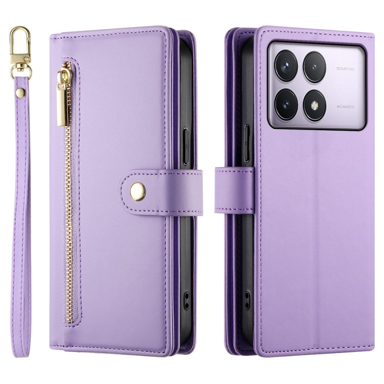 For Redmi K70 Nine Card-slot Zipper Wallet Bag Leather Phone Case