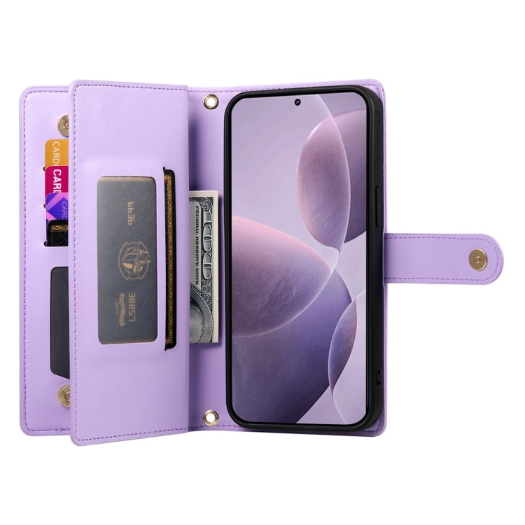 For Redmi K70 Nine Card-slot Zipper Wallet Bag Leather Phone Case