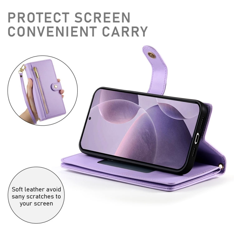 For Redmi K70 Nine Card-slot Zipper Wallet Bag Leather Phone Case
