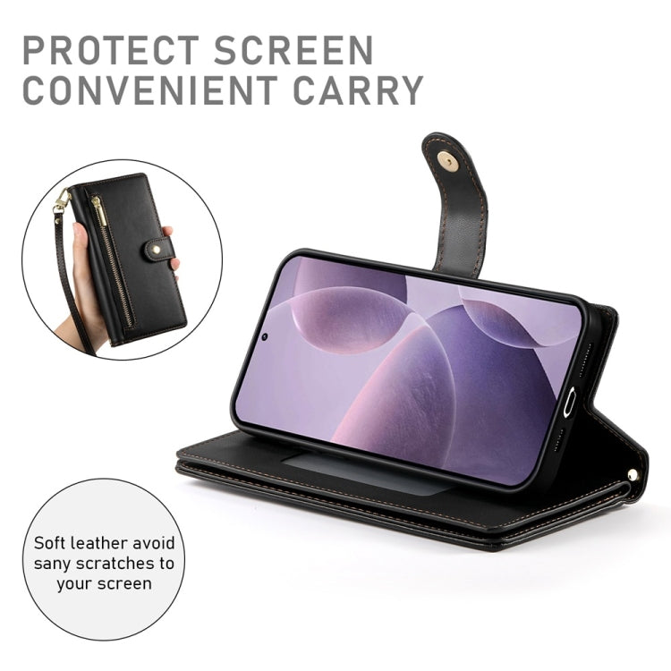 For Redmi K70 Nine Card-slot Zipper Wallet Bag Leather Phone Case