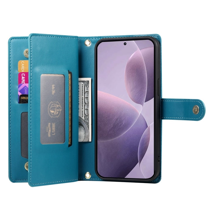 For Redmi K70 Nine Card-slot Zipper Wallet Bag Leather Phone Case
