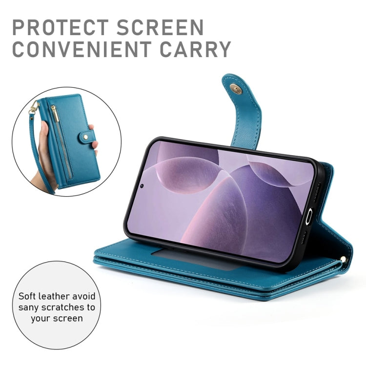 For Redmi K70 Nine Card-slot Zipper Wallet Bag Leather Phone Case