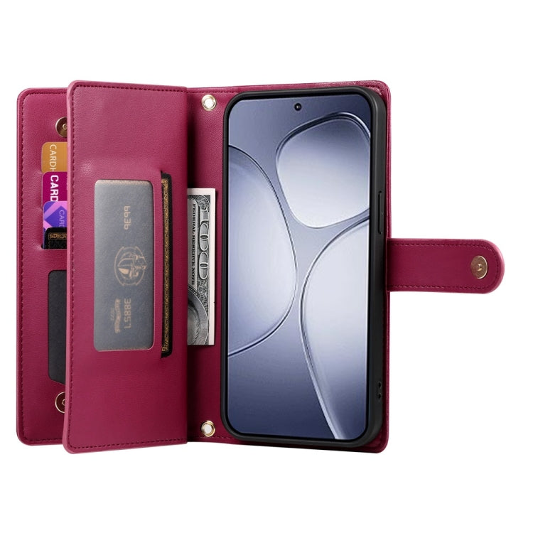 For Redmi K70 Ultra Nine Card-slot Zipper Wallet Bag Leather Phone Case