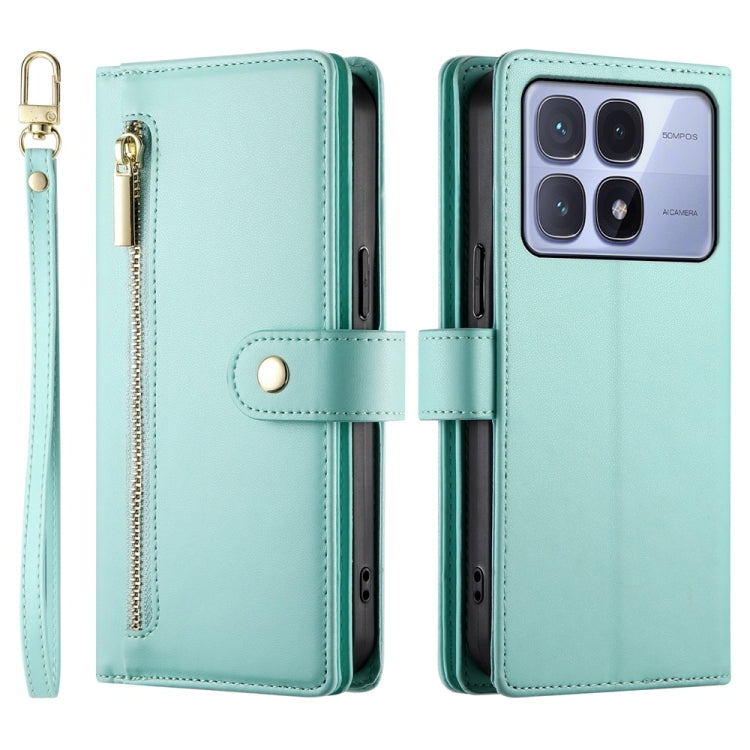 For Redmi K70 Ultra Nine Card-slot Zipper Wallet Bag Leather Phone Case