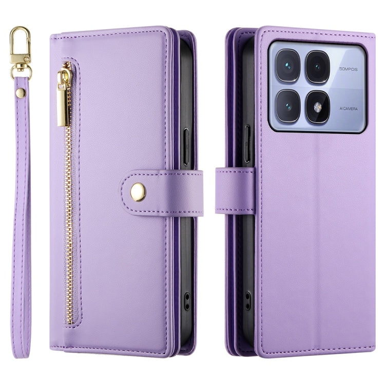 For Redmi K70 Ultra Nine Card-slot Zipper Wallet Bag Leather Phone Case