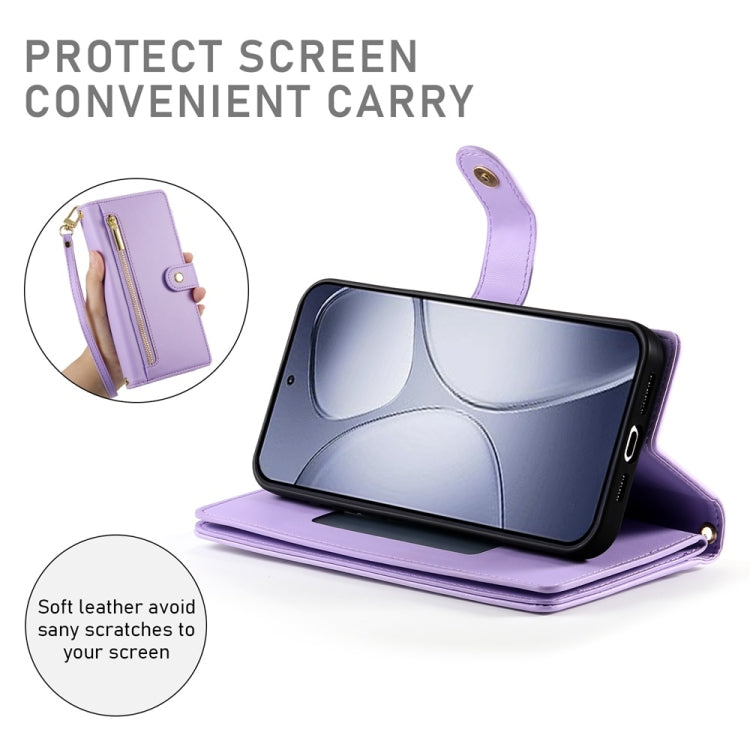 For Redmi K70 Ultra Nine Card-slot Zipper Wallet Bag Leather Phone Case