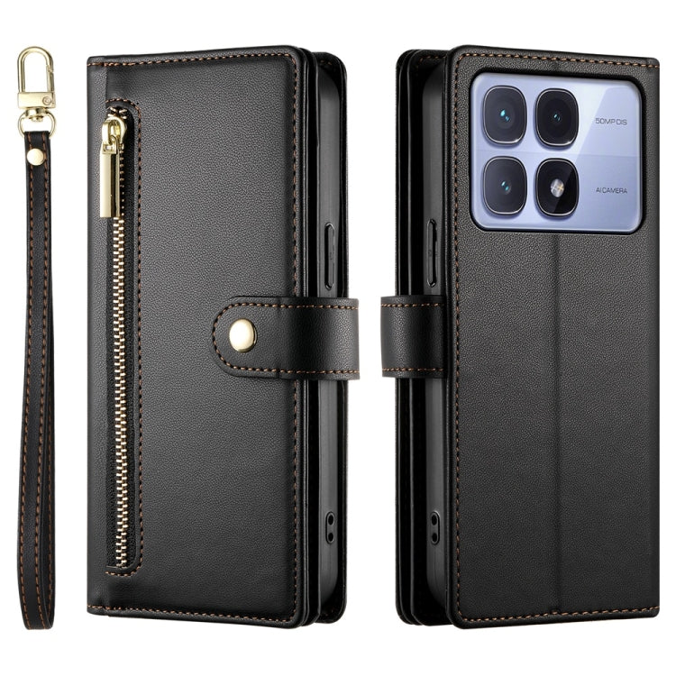 For Redmi K70 Ultra Nine Card-slot Zipper Wallet Bag Leather Phone Case