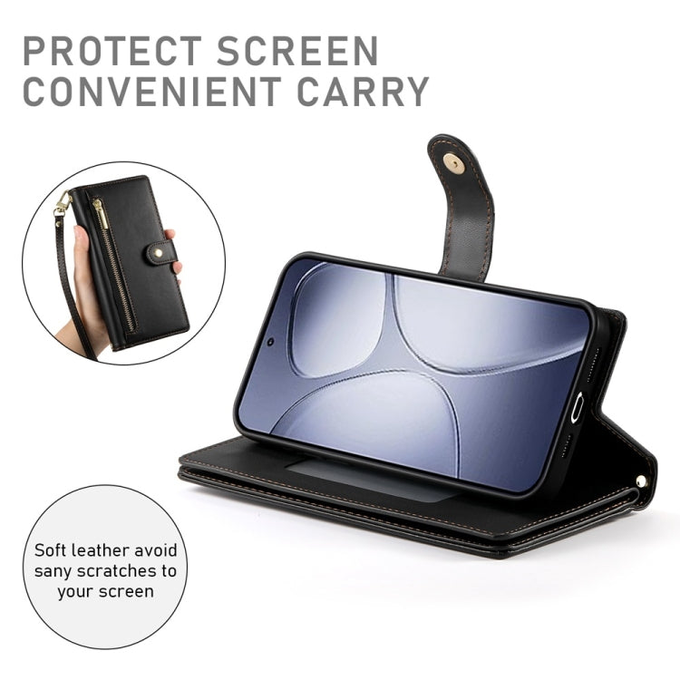 For Redmi K70 Ultra Nine Card-slot Zipper Wallet Bag Leather Phone Case