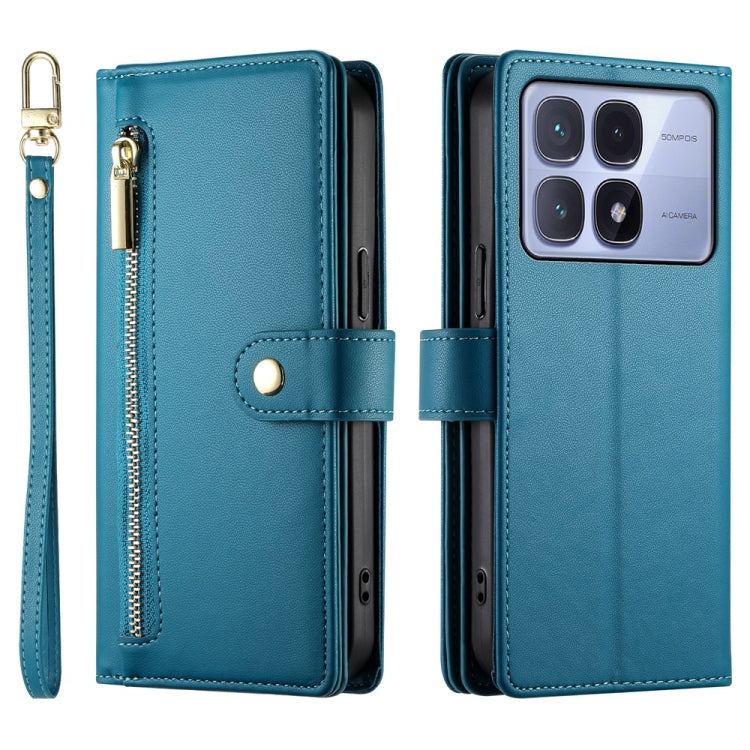For Redmi K70 Ultra Nine Card-slot Zipper Wallet Bag Leather Phone Case