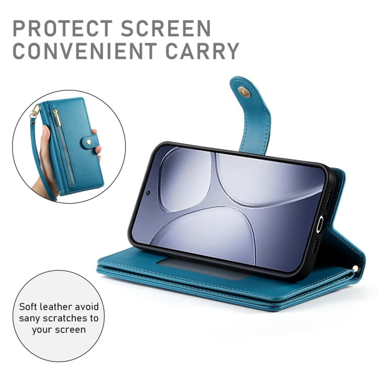 For Redmi K70 Ultra Nine Card-slot Zipper Wallet Bag Leather Phone Case