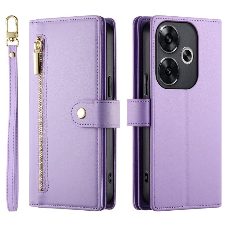 For Redmi Turbo 3 Nine Card-slot Zipper Wallet Bag Leather Phone Case